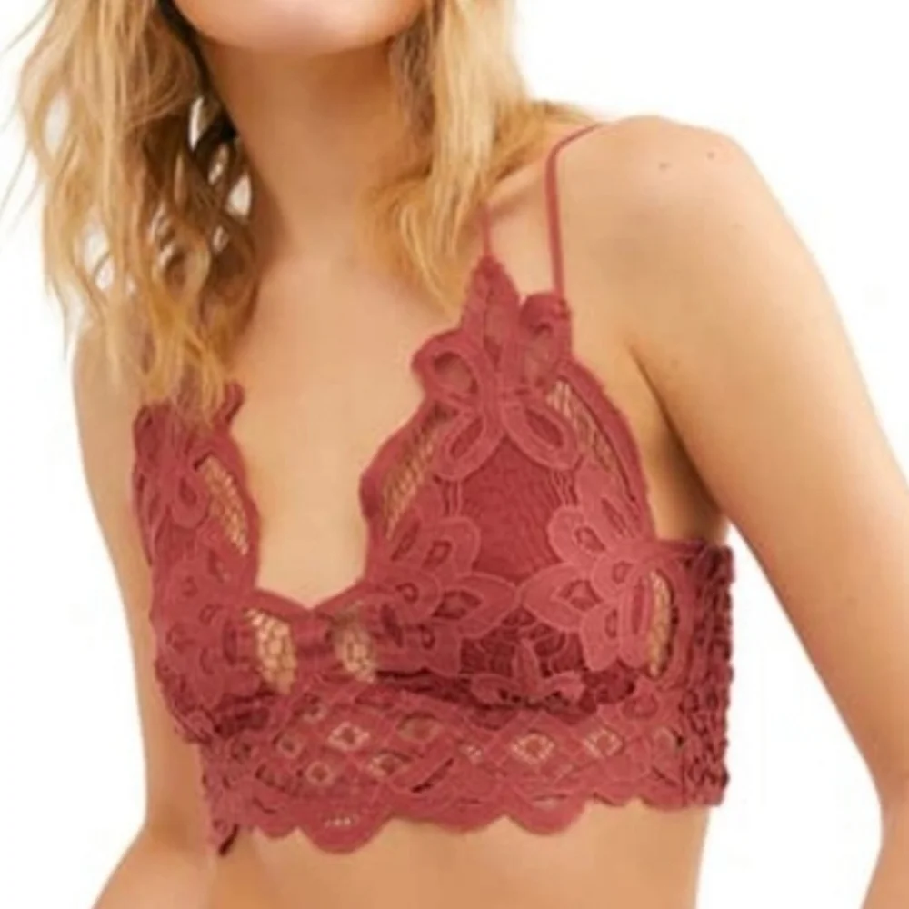 NWT Adella Bralette FP One Free People Large Copper Bra Adjustable Smocked - Picture 3 of 10
